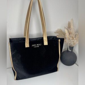 Jimmy Choo Black Tote with Gold Accents
